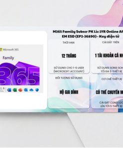 Phần mềm Microsoft 365 Family (Tối đa 6 user, 12 tháng)